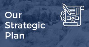 The text "Our Strategic Plan" with an icon of a pen and paper.